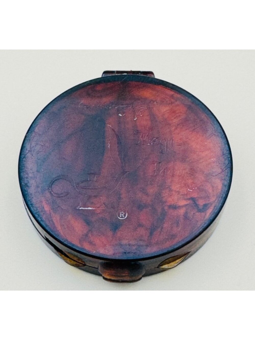 The Magic Focus Magnifying Mirror Compact Purse Tortoise 70s Vintage USA